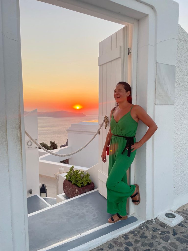 Elizabeth in Santorini